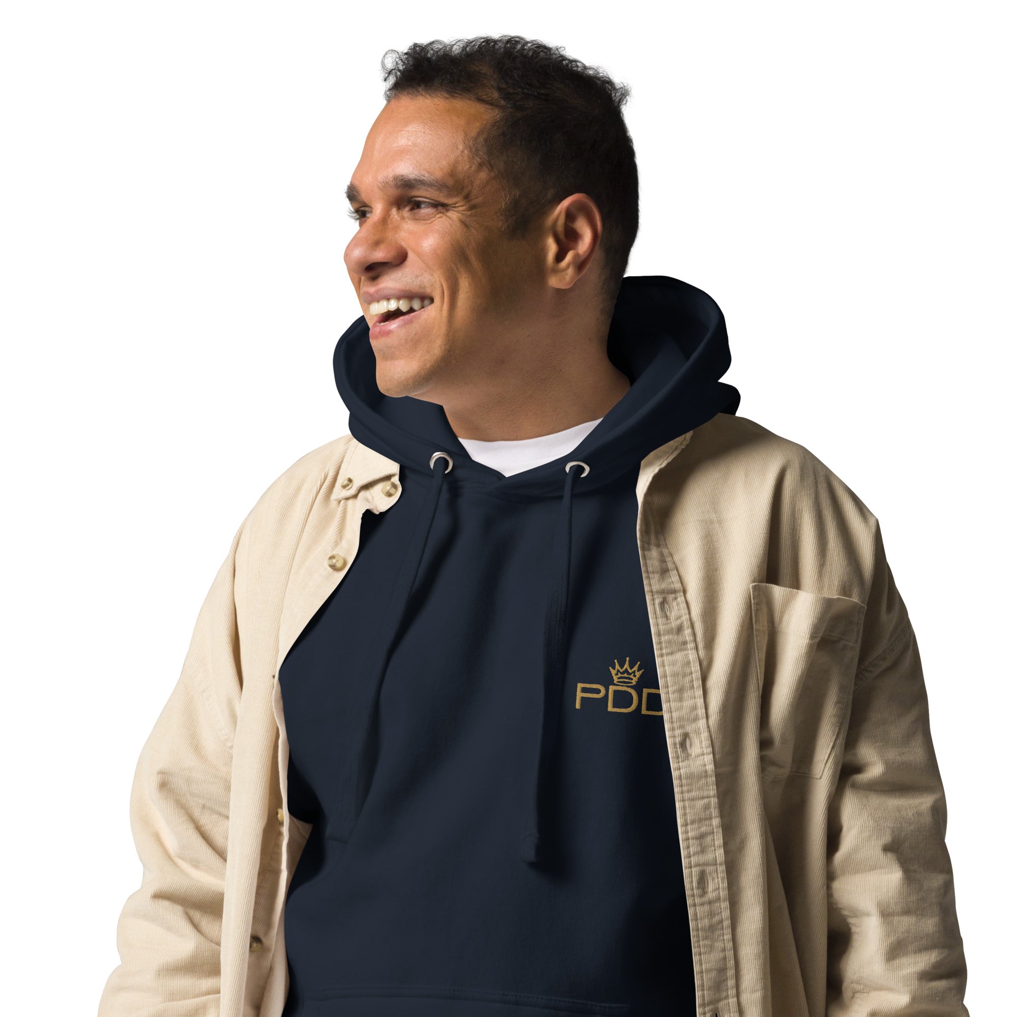 Hoodie Cristiano PDD - Logo Dorado Premium | Colección "Descendientes del Rey" | Sudadera Cristiana Bordada Unisex