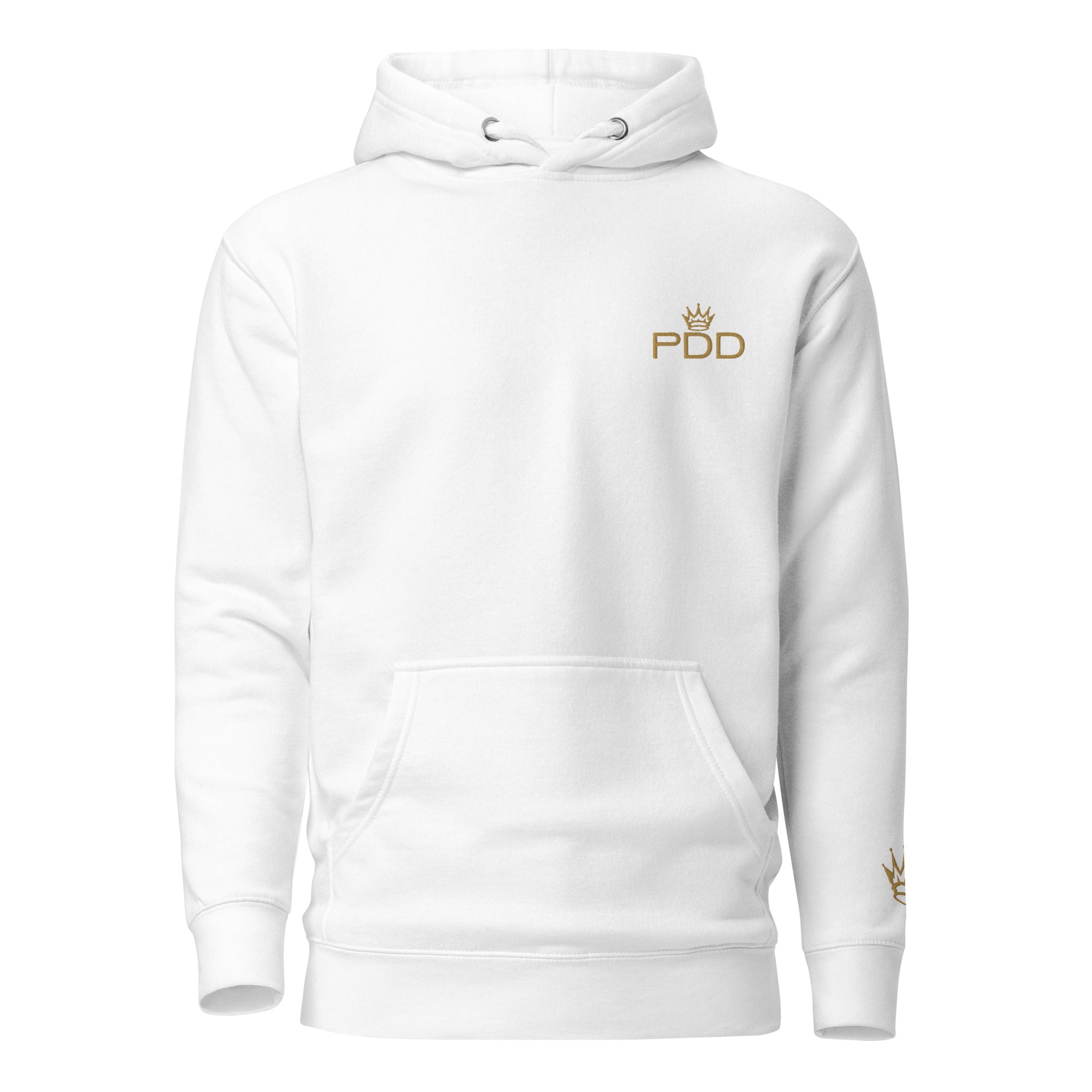 Hoodie Cristiano PDD - Logo Dorado Premium | Colección "Descendientes del Rey" | Sudadera Cristiana Bordada Unisex