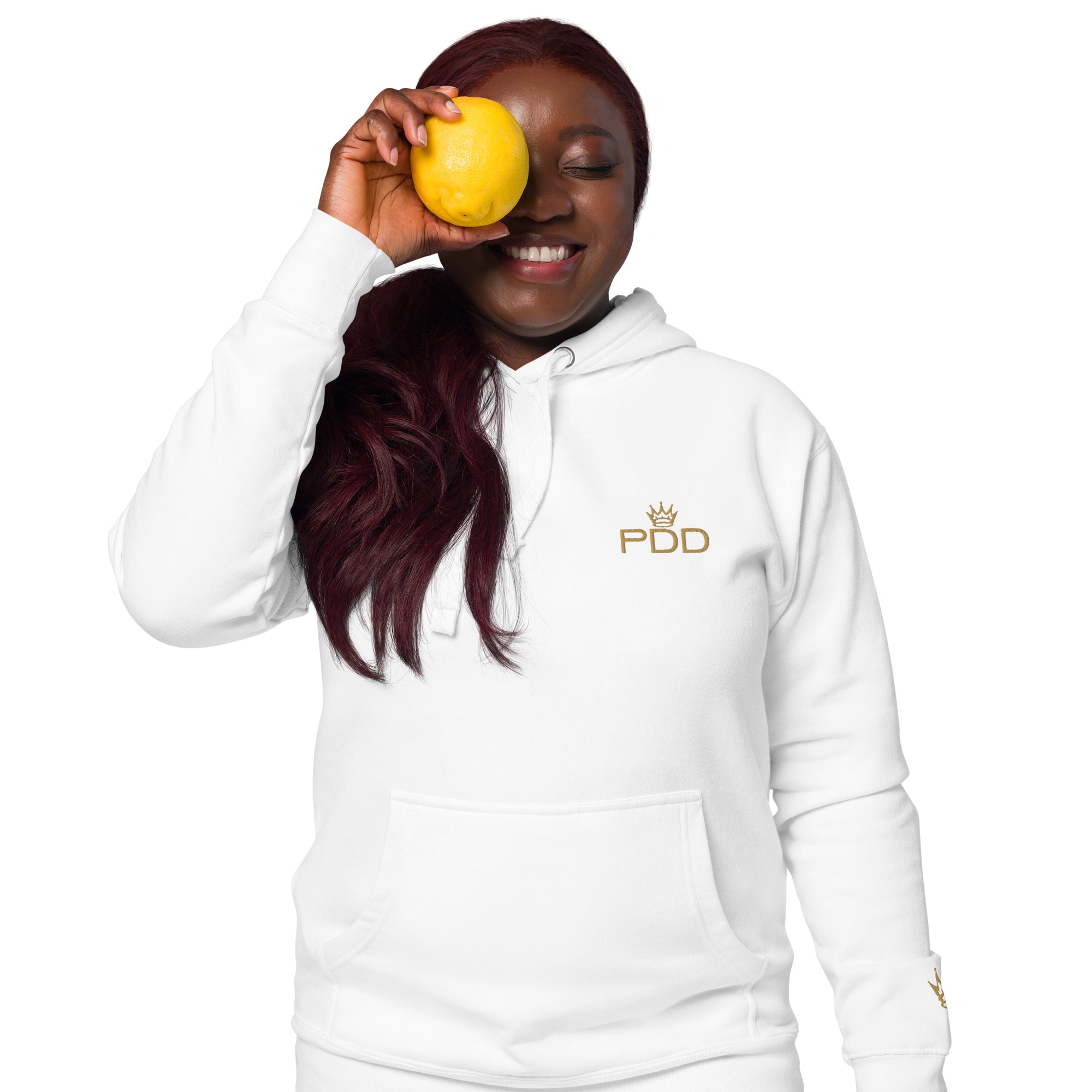 Hoodie Cristiano PDD - Logo Dorado Premium | Colección "Descendientes del Rey" | Sudadera Cristiana Bordada Unisex