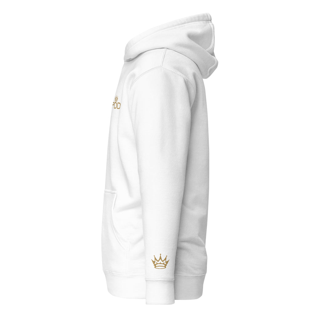 Hoodie Cristiano PDD - Logo Dorado Premium | Colección "Descendientes del Rey" | Sudadera Cristiana Bordada Unisex